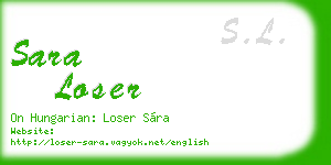 sara loser business card